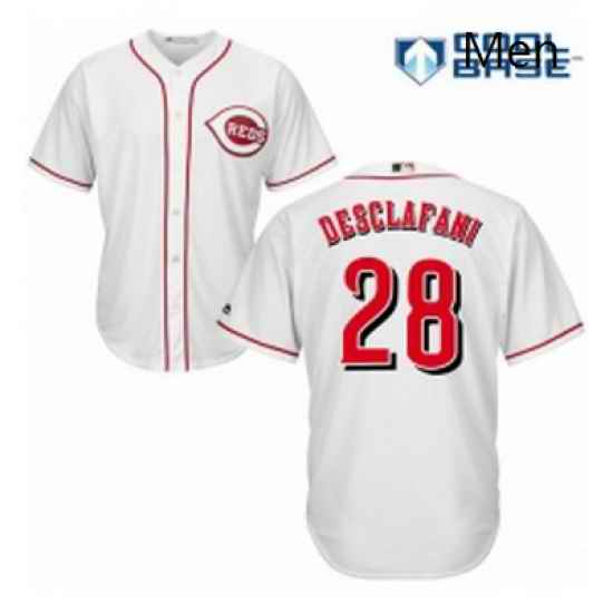 Mens Majestic Cincinnati Reds 28 Anthony DeSclafani Replica White Home Cool Base MLB Jersey
